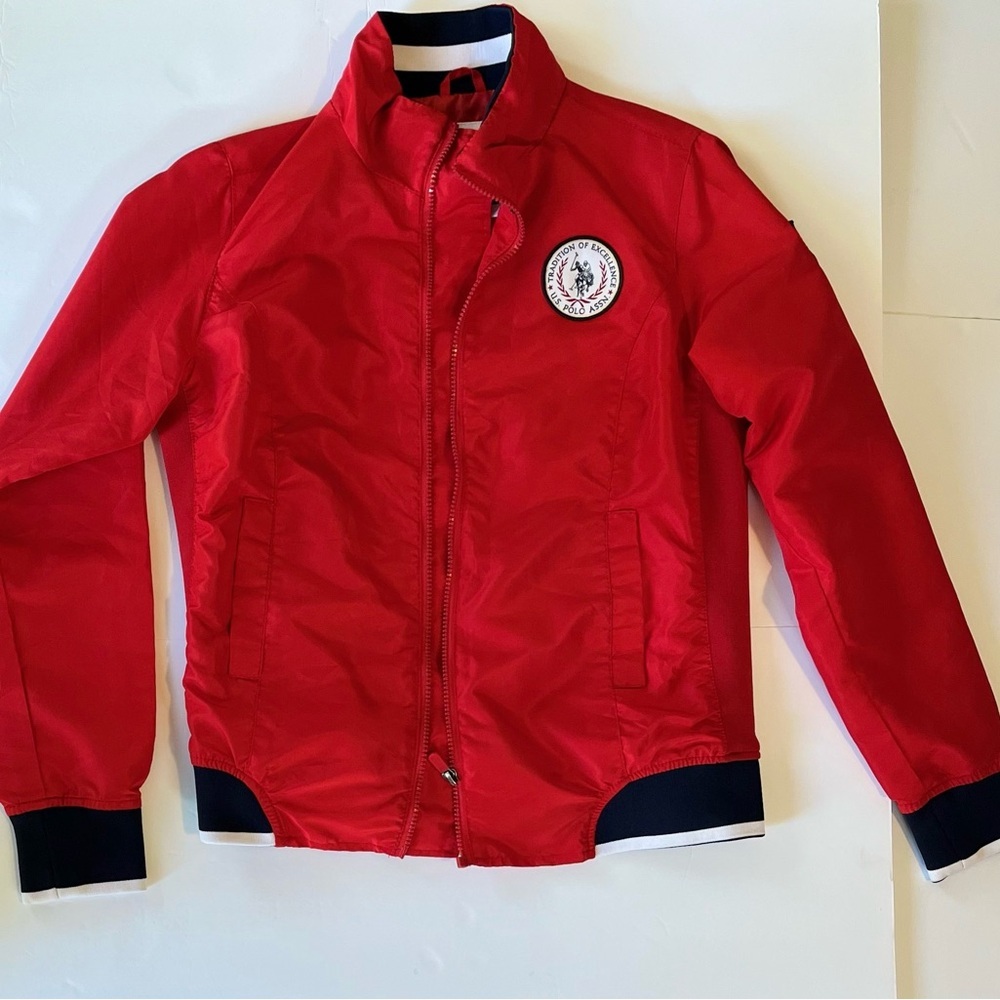 U.S. Polo Assn. Red Jacket with White Logo Patch